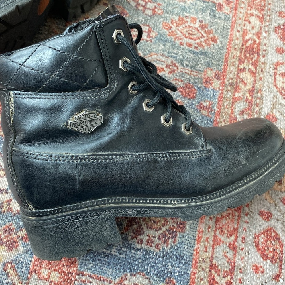 Harley Davidson Cruise Control black leather motorcycle riding boots